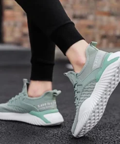 Men’s Sneakers Fashion Casual Flying Woven Running Shoes Korean Style