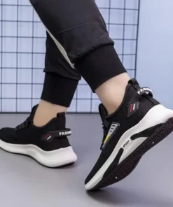 New Flying Woven Men’s Height Increasing Running Shoes