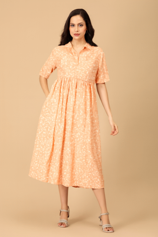 Maternity Gown with Floral Print