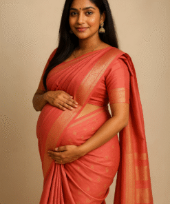 Maternity Pink Silk Saree