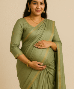 Maternity Green Silk Saree