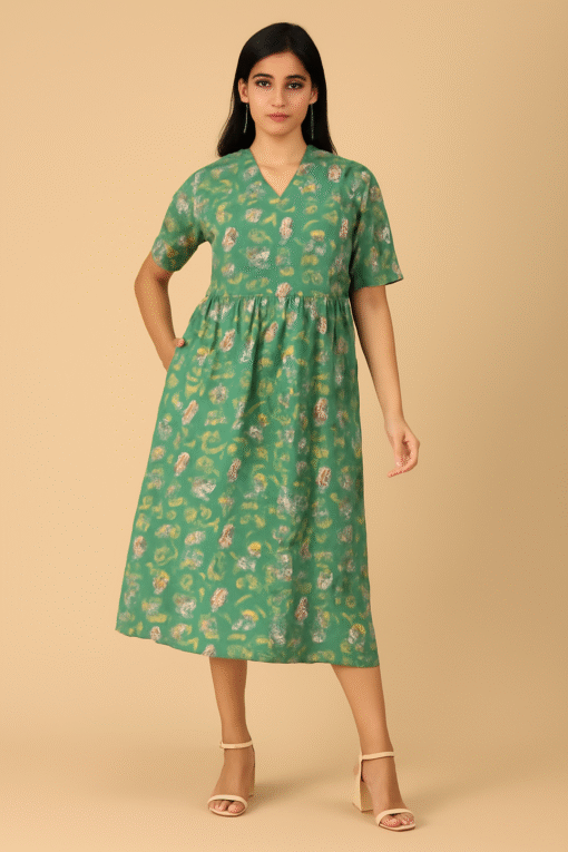 Printed Green Color One Piece