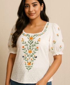 Embroidered White Top