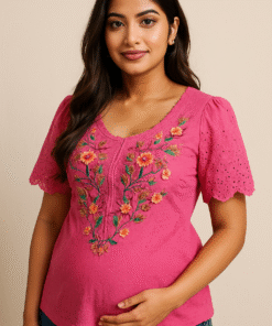 Embroidered Pink Top
